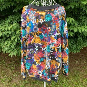 Vintage  80s 90s top shirt colorful bright | S-M | abstract paisley